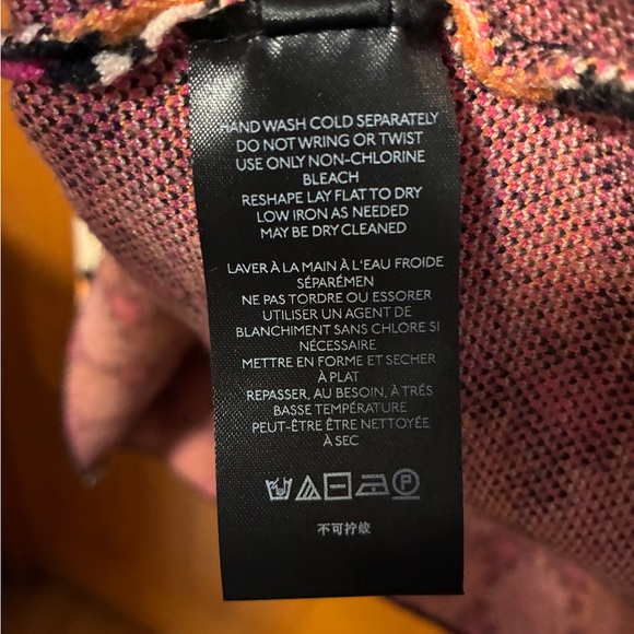 Anthropologie Maeve 70s Retro Medium Pink Orange and Black Knit Sweater Dress - Picture 10 of 11